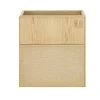 Meuble lave-mains à suspendre l.43,2 x H.48 x P.22,5 cm, effet chêne clair et jute, Homesight Java