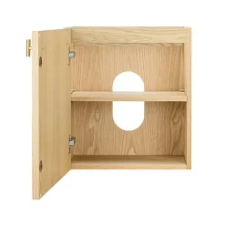 Meuble lave-mains à suspendre l.43,2 x H.48 x P.22,5 cm, effet chêne clair et jute, Homesight Java