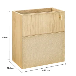 Meuble lave-mains à suspendre l.43,2 x H.48 x P.22,5 cm, effet chêne clair et jute, Homesight Java