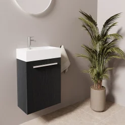 Meuble lave-mains chêne noir LOMAZOO Bombay - 40cm