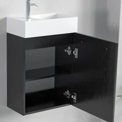 Meuble lave-mains chêne noir LOMAZOO Bombay - 40cm