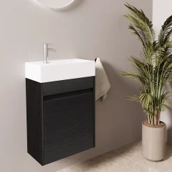 Meuble lave-mains chêne noir LOMAZOO Ibiza - 40cm