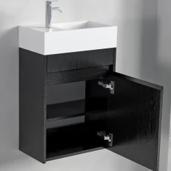 Meuble lave-mains chêne noir LOMAZOO Ibiza - 40cm
