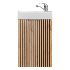 Meuble lave-mains 40cm 1 porte Gaia Bois et Noir