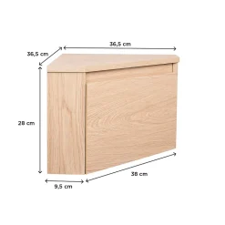 Meuble lave-mains d'angle à suspendre l.36,5 x H.28 x P.36,5 cm, effet bois, Homesight Noma