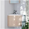 Meuble lave-mains d'angle décor chêne KODA
