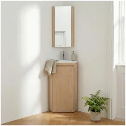 Meuble lave-mains d'angle SORRENTO avec vasque en résine