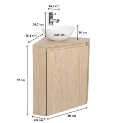 Meuble lave-mains d'angle SORRENTO + vasque