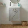 Meuble lave-mains gris bord de mer + robinet MISTRAL