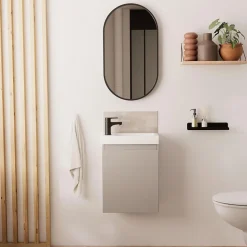Meuble lave-mains LISA + miroir ovale