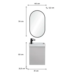 Meuble lave-mains LISA + miroir ovale