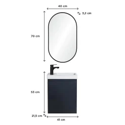 Meuble lave-mains LISA + miroir ovale