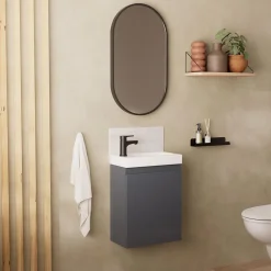 Meuble lave-mains LISA + miroir ovale