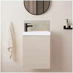 Meuble lave-mains LISA + robinet noir