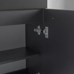 Meuble lave-mains noir mat - lavabo noir LOMAZOO Bombay - 40cm
