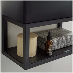 Meuble lave-mains NOVA suspendu métal et bois avec vasque en résine 40x50cm