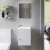 Meuble lave-mains SAFIA avec vasque et miroir - Blanc