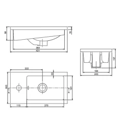 Meuble lave-mains SAFIA avec vasque et miroir - Gris