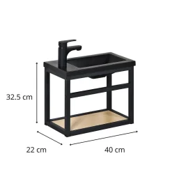 Meuble lave-mains SAO + robinet noir