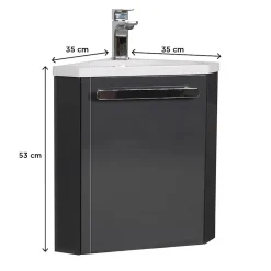 Meuble lave-mains SKINO + robinet chromé
