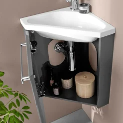 Meuble lave-mains SKINO + robinet chromé