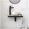 Meuble lave-mains SOHO avec porte serviette, vasque blanche et robinet