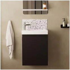 Meuble lave-mains suspendu avec vasque céramique