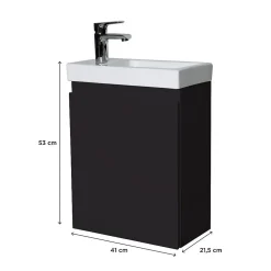 Meuble lave-mains suspendu avec vasque céramique