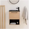 Meuble lave-mains suspendu avec niche et vasque résine 53x40cm