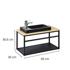Meuble lave-mains WILO grande largeur avec vasque résine 60cm