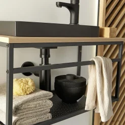 Meuble lave-mains WILO grande largeur avec vasque résine 60cm