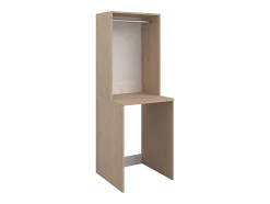Meuble pour 2 machines à laver avec penderie et étagères - Naturel clair - H184 x L128 cm - ERKANO