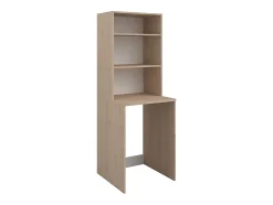 Meuble pour 2 machines à laver avec penderie et étagères - Naturel clair - H184 x L128 cm - ERKANO