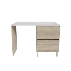 Meuble pour lave-linge IDEA, plan vasque déportée 124 cm x 65 cm- Bois- Vasque à droite