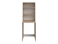 Meuble pour machine à laver avec étagères et placards - Naturel clair et blanc - L111 x H184 cm - ERKANO
