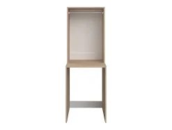 Meuble pour machine à laver avec penderie - Naturel clair - L65 x H184 cm - ERKANO