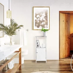 Meuble pour Salle de Bains en MDF Blanc avec étagères Rebecca Mobili