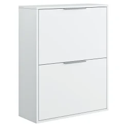 Meuble rangement chaussures 2 niveaux blanc Pyrus l. 65 x H. 81 x P. 24,8 cm