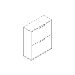 Meuble rangement chaussures 2 niveaux blanc Pyrus l. 65 x H. 81 x P. 24,8 cm