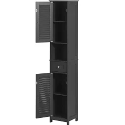 Meuble Rangement Salle de Bain Armoire Haute Meuble Colonne, FRG236-DG, SoBuy