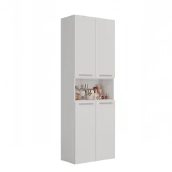Meuble salle de bain, 174 x 30 x 60 cm, blanc mat
