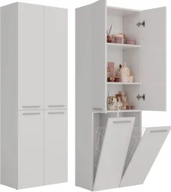 Meuble salle de bain, 174 x 30 x 60 cm, blanc mat