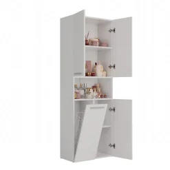 Meuble salle de bain, 174 x 30 x 60 cm, blanc mat