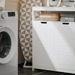 Meuble Salle de Bain Armoire avec 2 Portes, étagères Réglables, BZR121-W, SoBuy