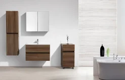 Meuble salle de bain design simple vasque SIENA largeur 80 cm noyer