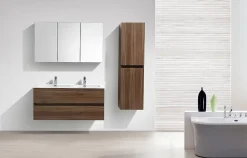 Meuble salle de bain design double vasque SIENA largeur 120 cm noyer