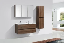 Meuble salle de bain design double vasque SIENA largeur 120 cm noyer