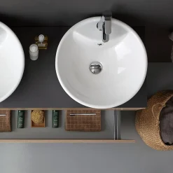 Meuble Salle De Bain En Chêne Naturel 120Cm Avec Miroir 120X60 - Sole