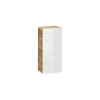 Meuble salle de bain ERBANO Chene clair et blanc brillant 35x75 cm 1 porte Meuble suspendu