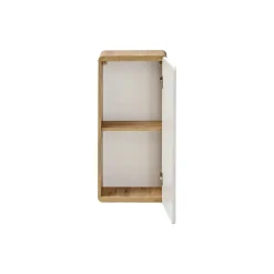 Meuble salle de bain ERBANO Chene clair et blanc brillant 35x75 cm 1 porte Meuble suspendu